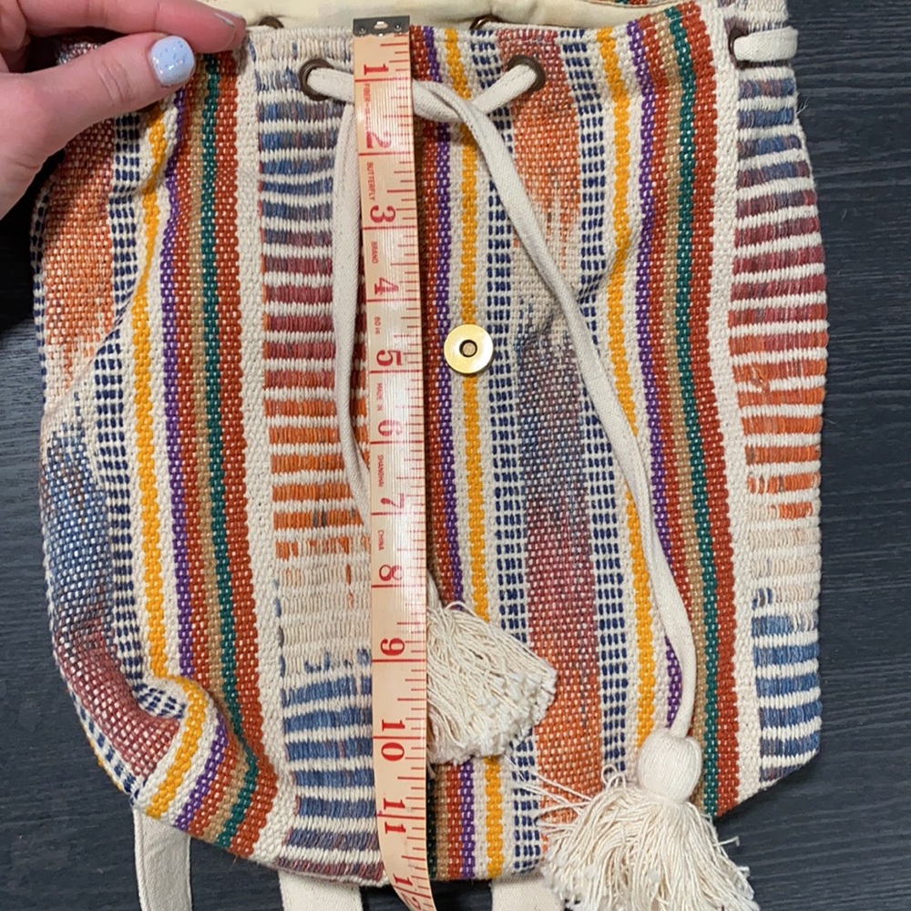 Boho Backpack With Drawstring And Flap Closure New - image 4